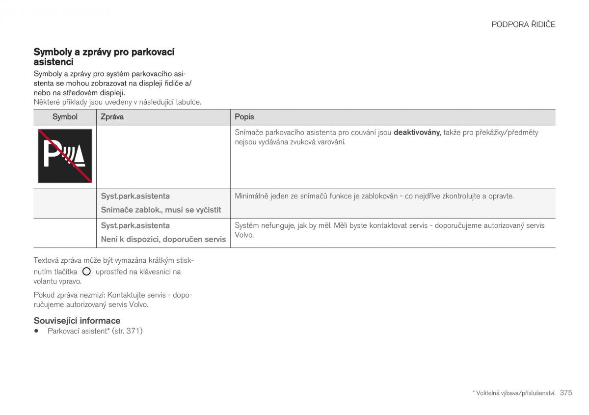 Volvo XC40 navod k obsludze / page 377