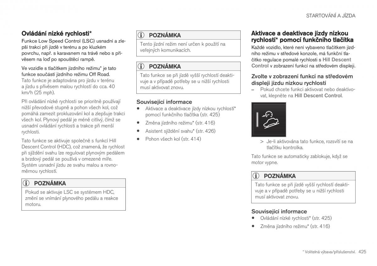 Volvo XC40 navod k obsludze / page 427