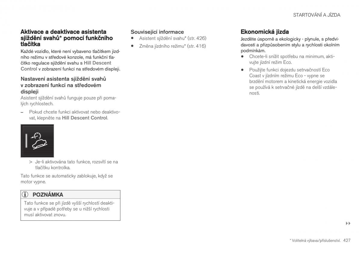 Volvo XC40 navod k obsludze / page 429