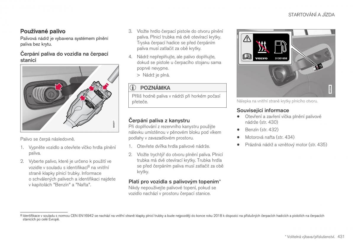 Volvo XC40 navod k obsludze / page 433