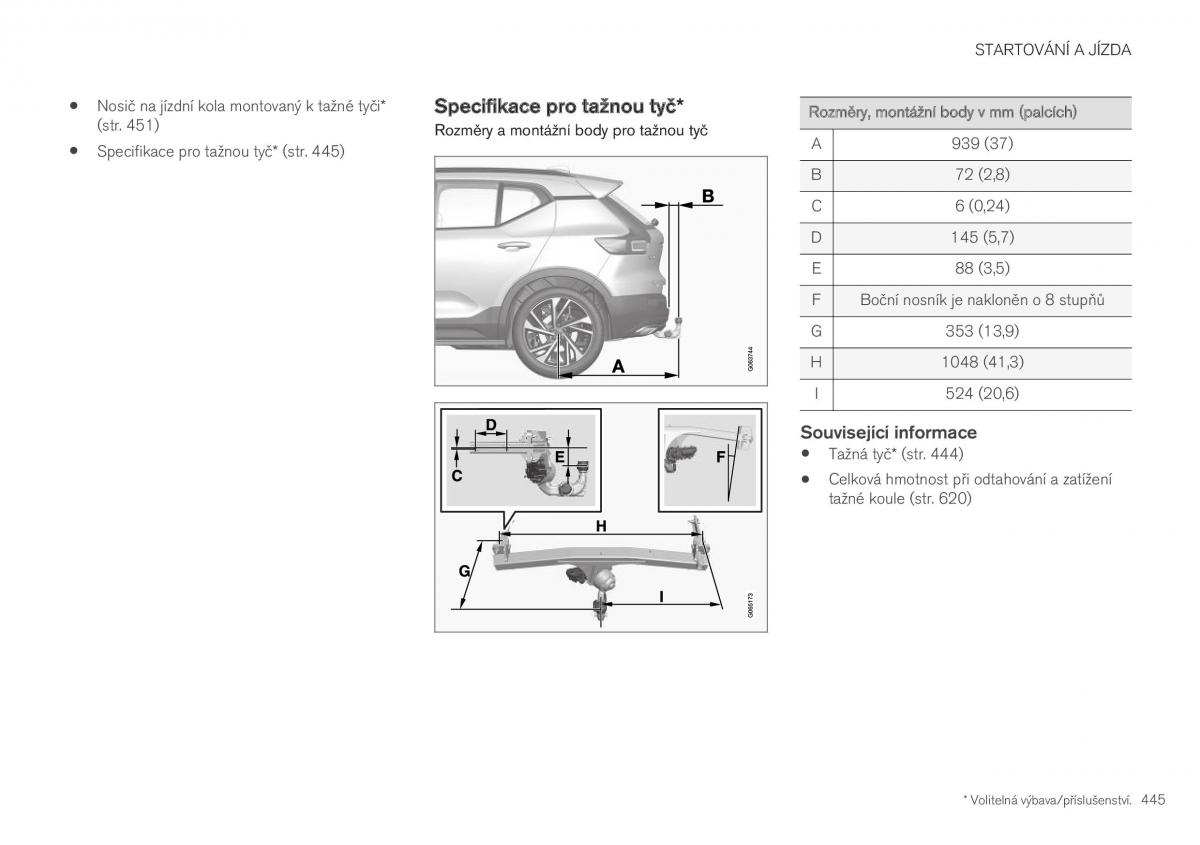 Volvo XC40 navod k obsludze / page 447