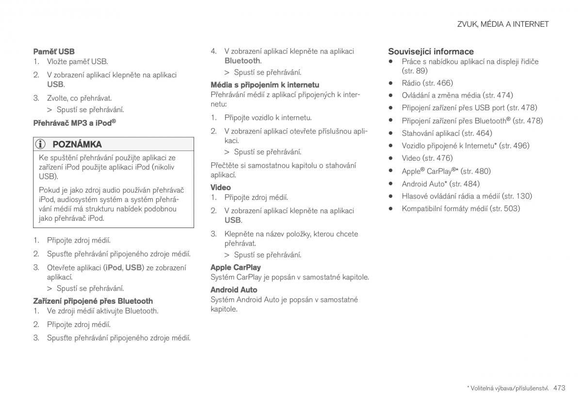 Volvo XC40 navod k obsludze / page 475