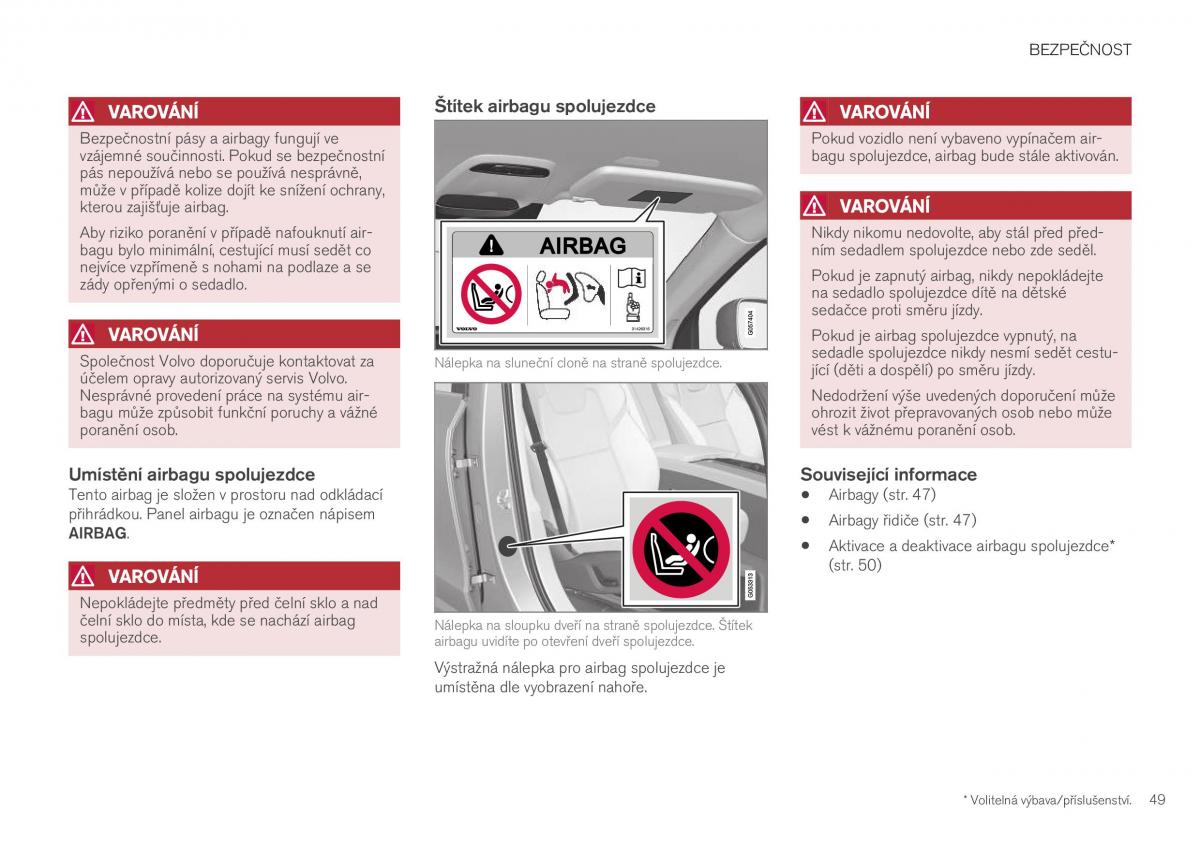 Volvo XC40 navod k obsludze / page 51