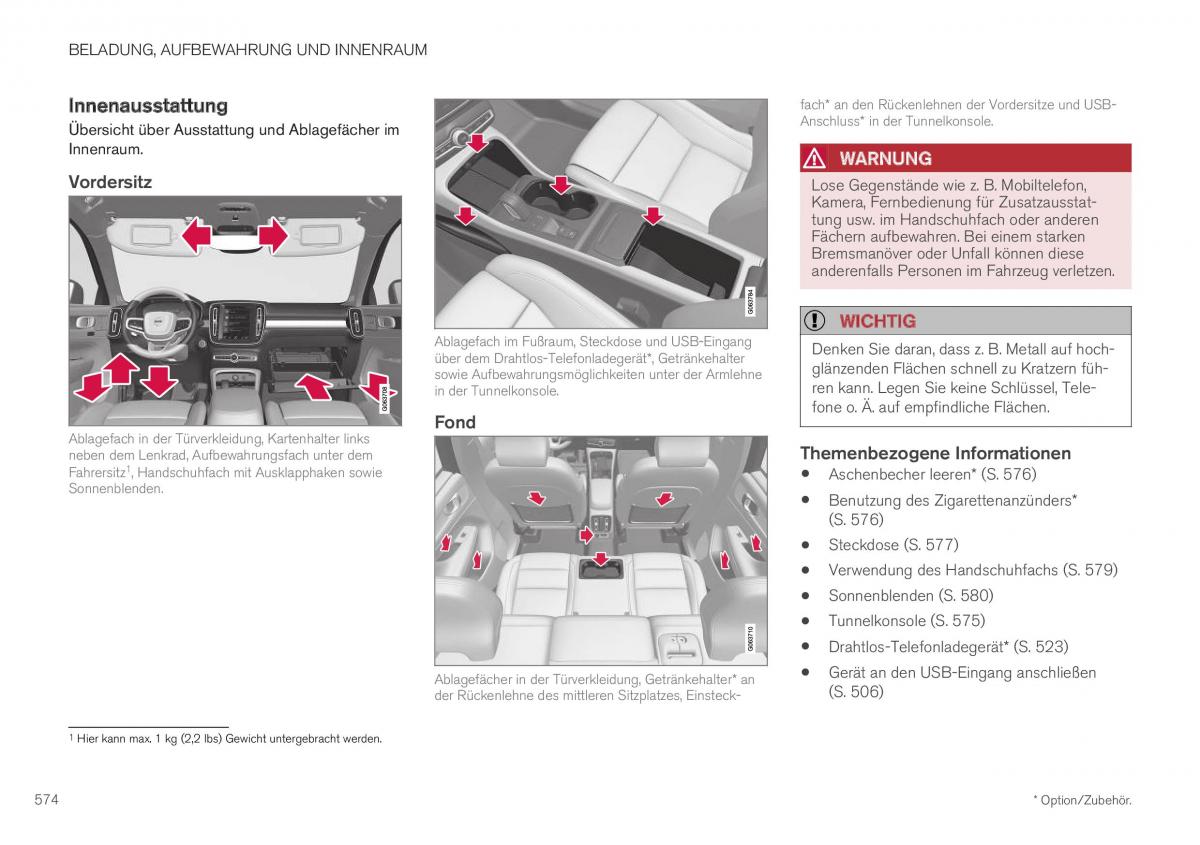 Volvo XC40 Handbuch / page 576