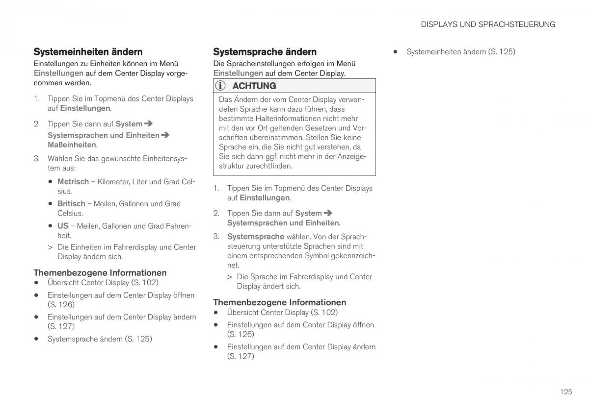 Volvo XC40 Handbuch / page 127