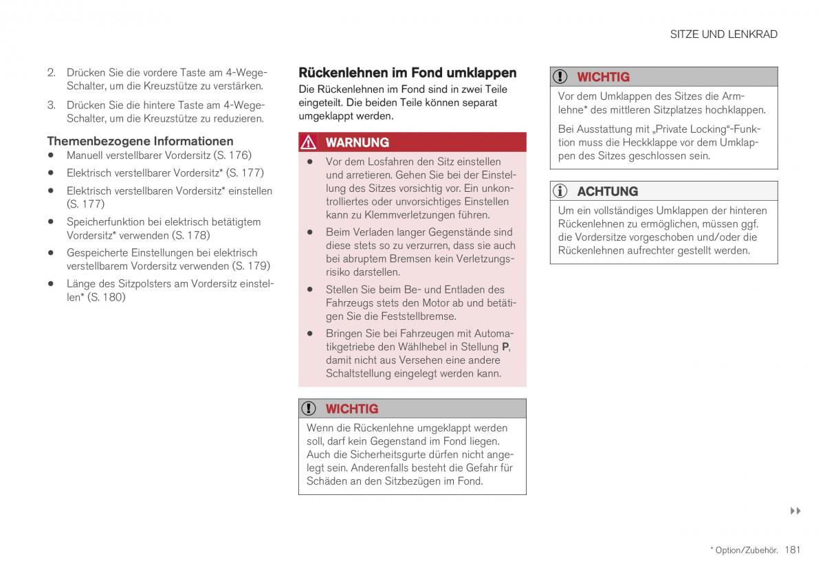 Volvo XC40 Handbuch / page 183
