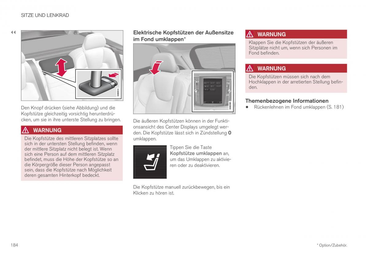 Volvo XC40 Handbuch / page 186