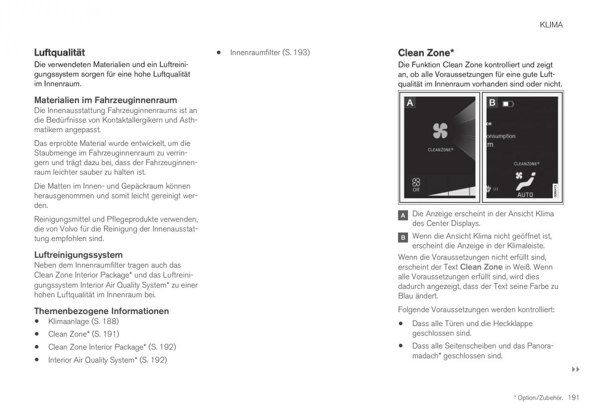 Volvo XC40 Handbuch / page 193