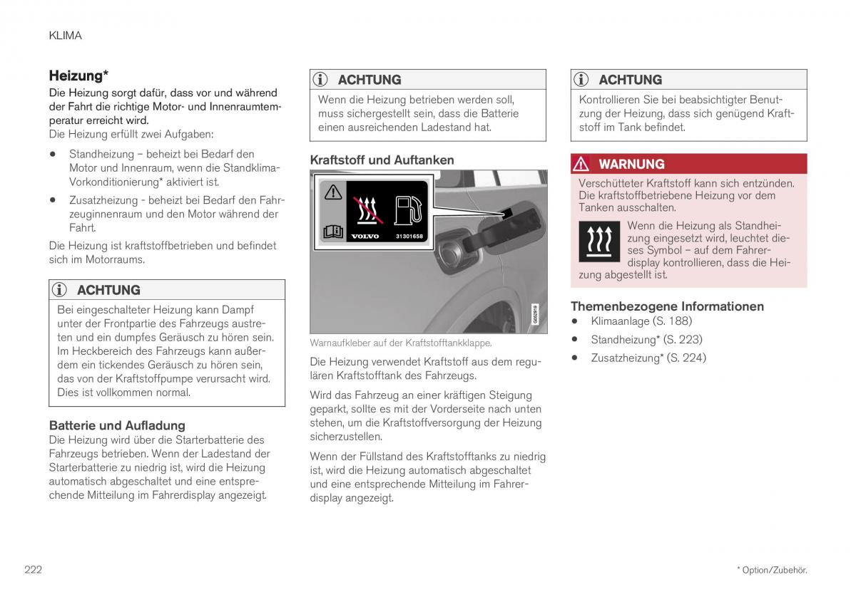 Volvo XC40 Handbuch / page 224