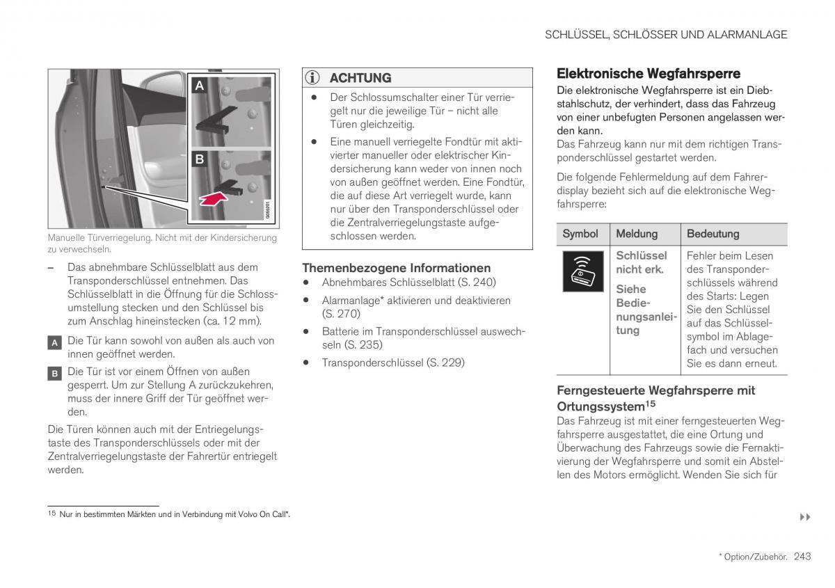 Volvo XC40 Handbuch / page 245