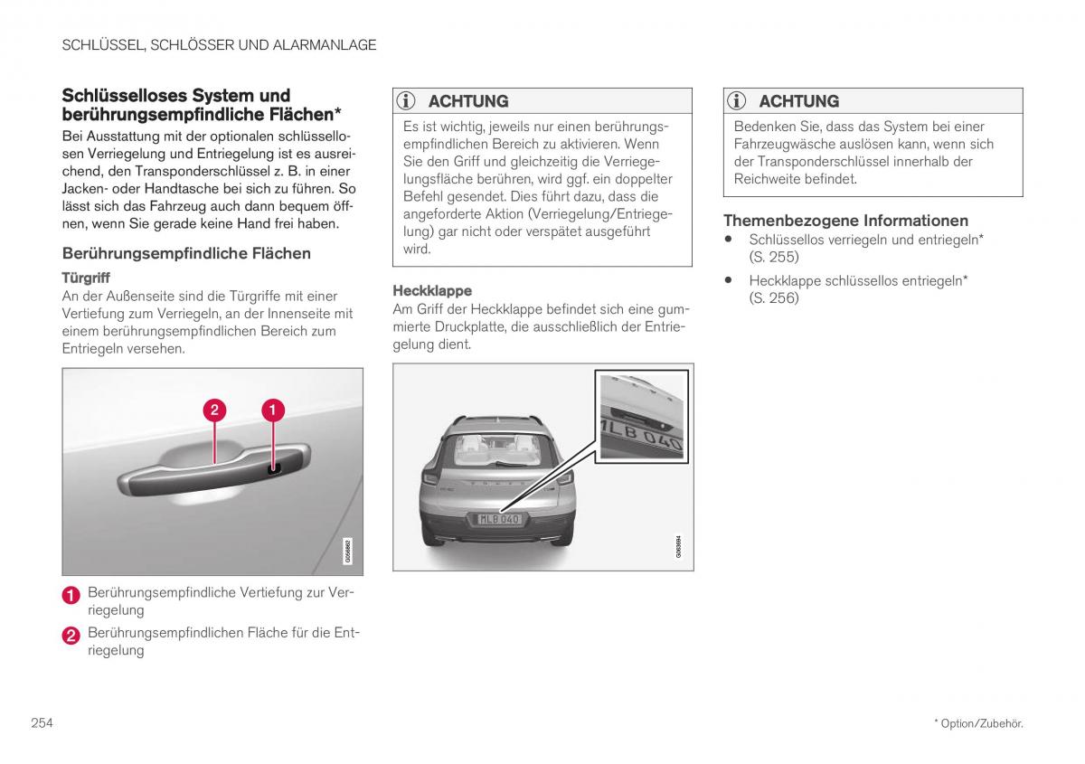 Volvo XC40 Handbuch / page 256