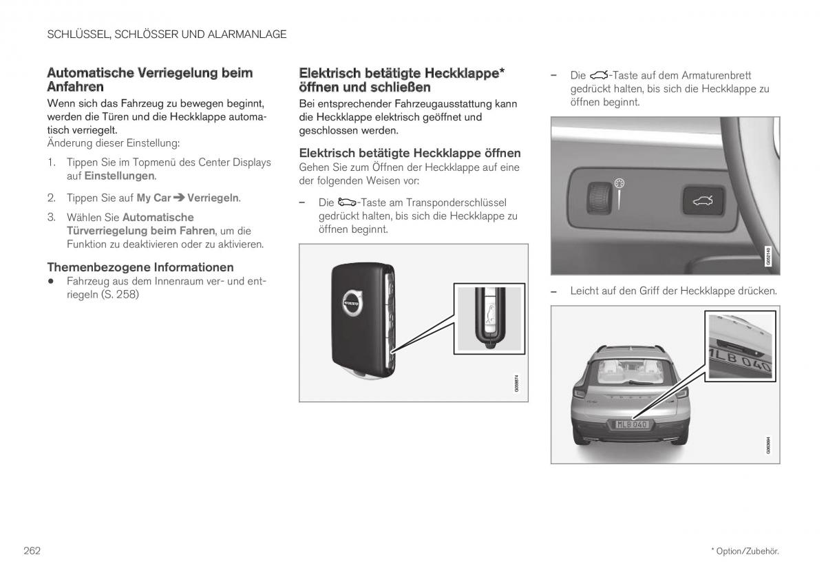 Volvo XC40 Handbuch / page 264