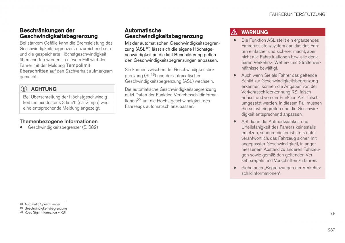 Volvo XC40 Handbuch / page 289