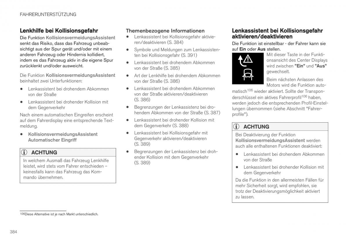 Volvo XC40 Handbuch / page 386