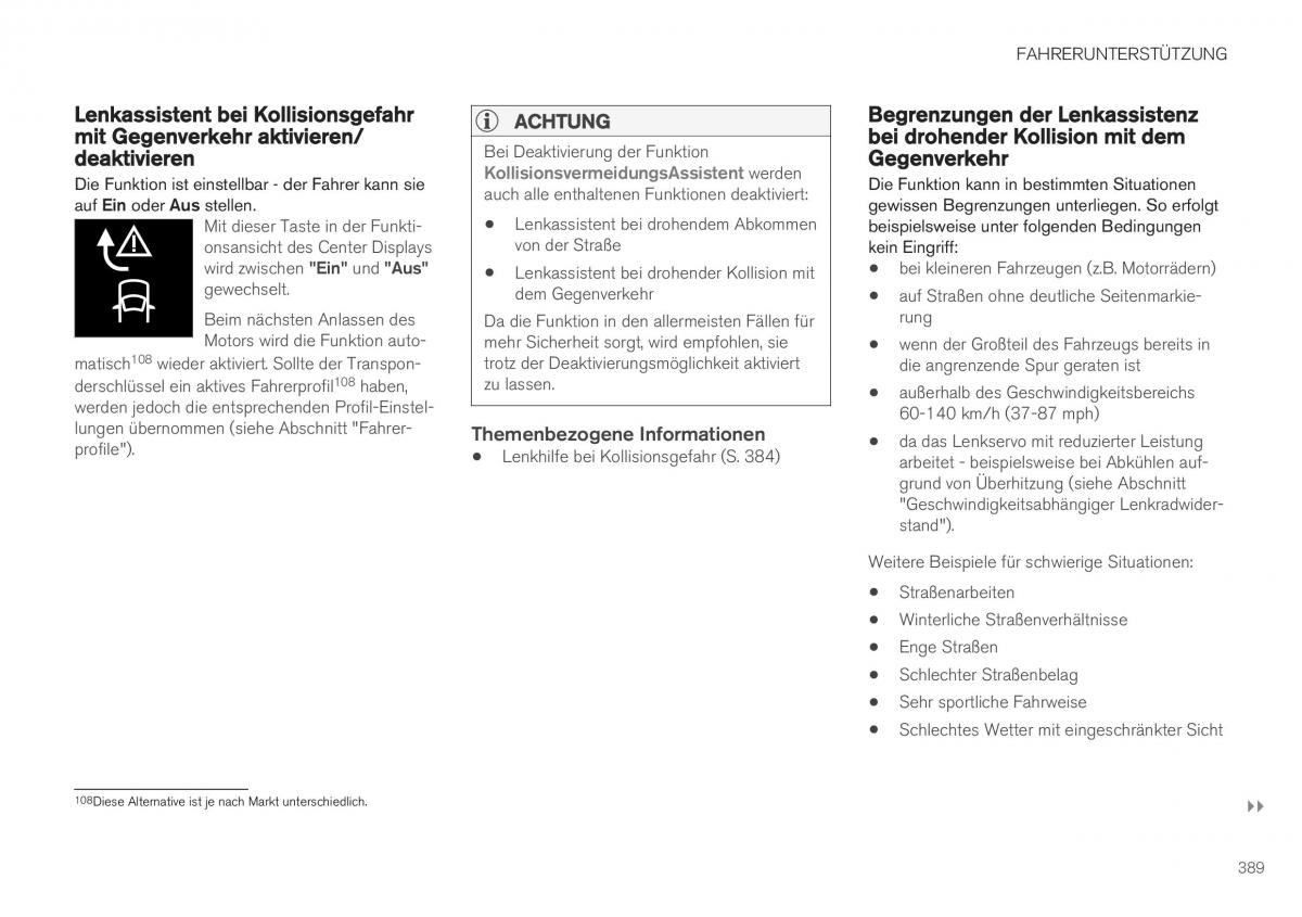 Volvo XC40 Handbuch / page 391