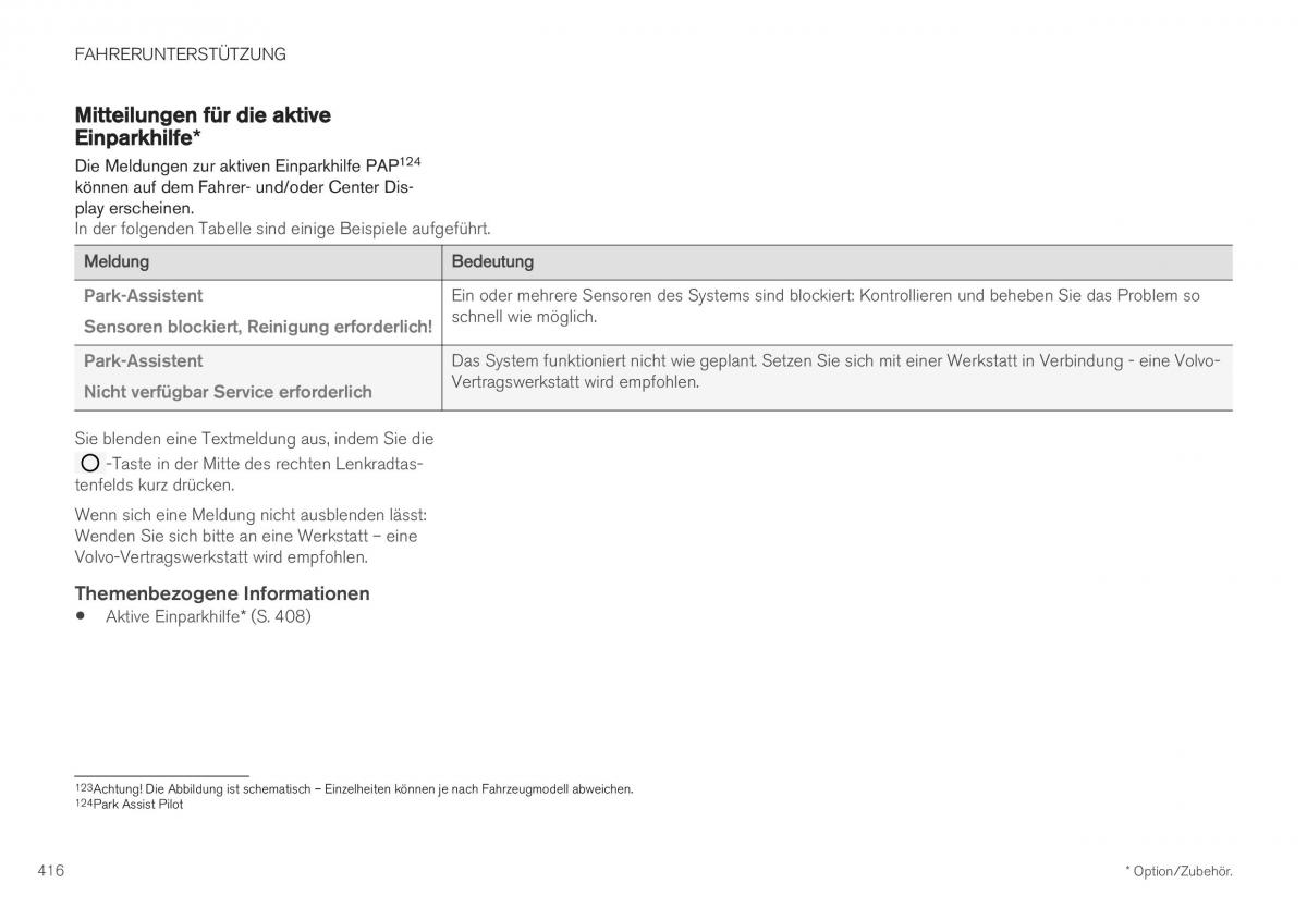 Volvo XC40 Handbuch / page 418