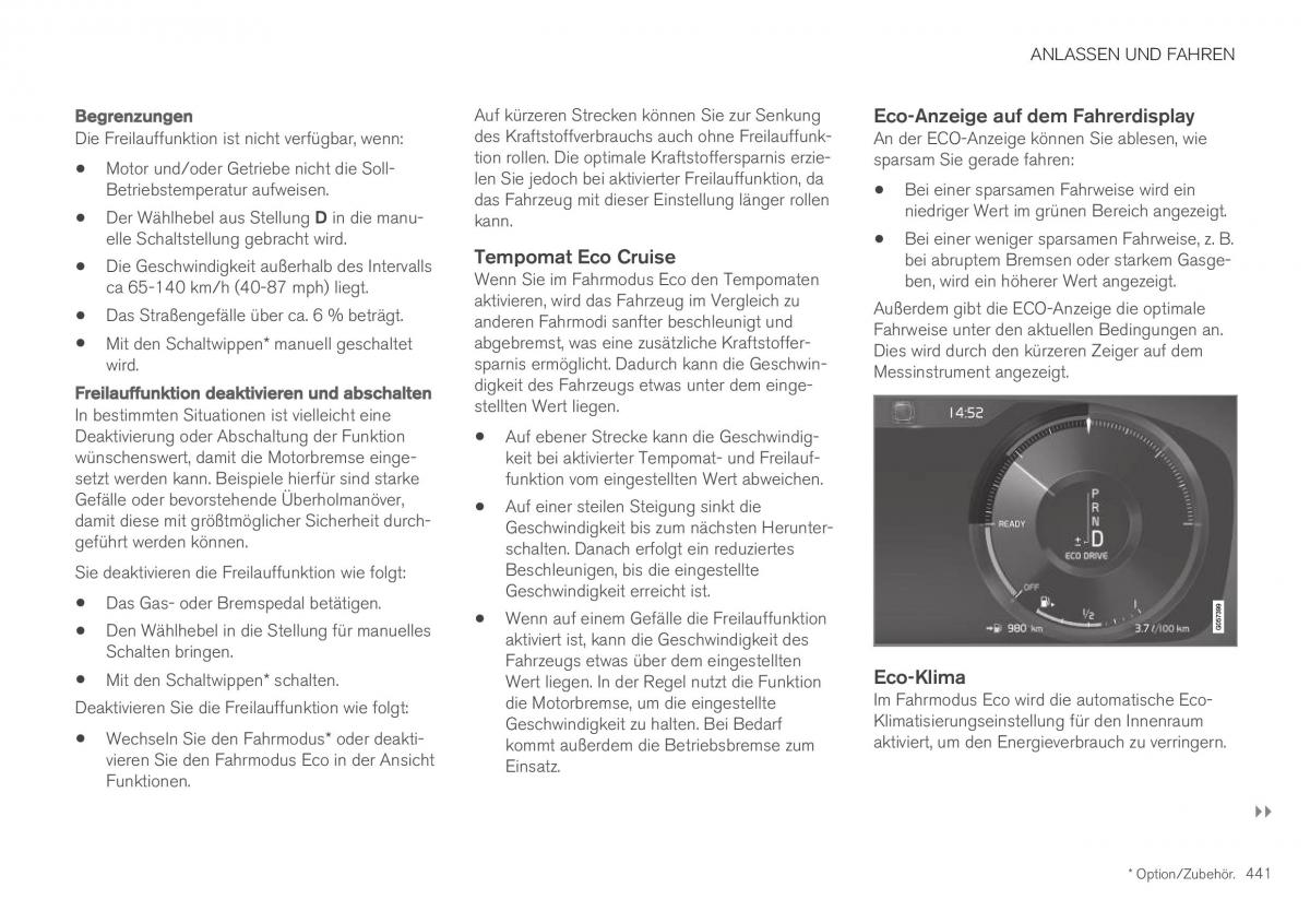 Volvo XC40 Handbuch / page 443