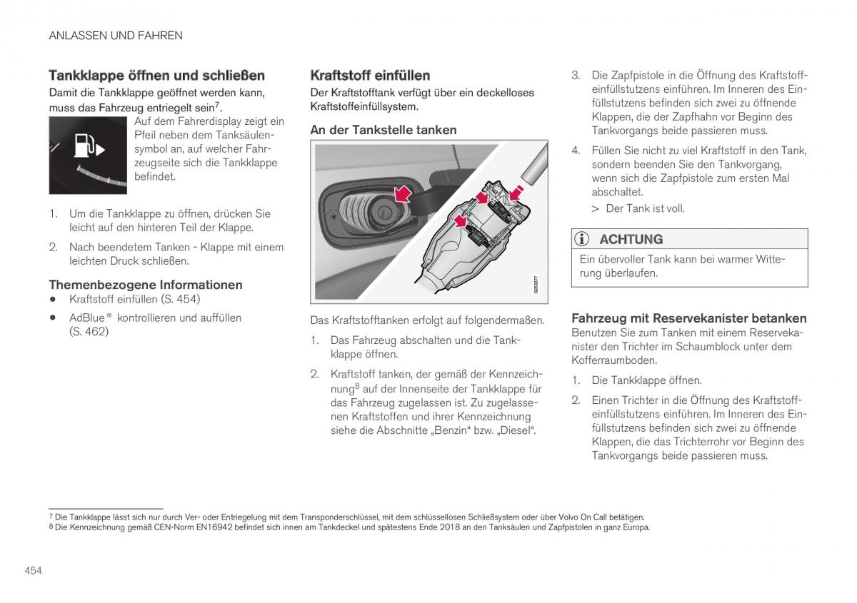 Volvo XC40 Handbuch / page 456