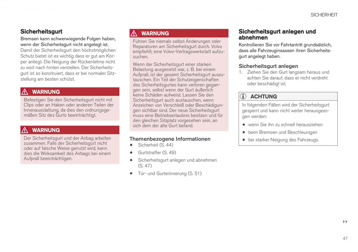 Volvo XC40 Handbuch / page 49