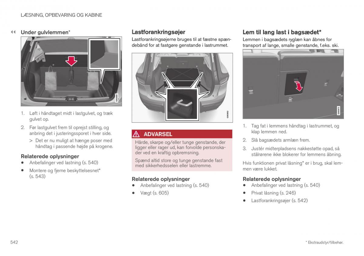 Volvo XC40 Bilens instruktionsbog / page 544