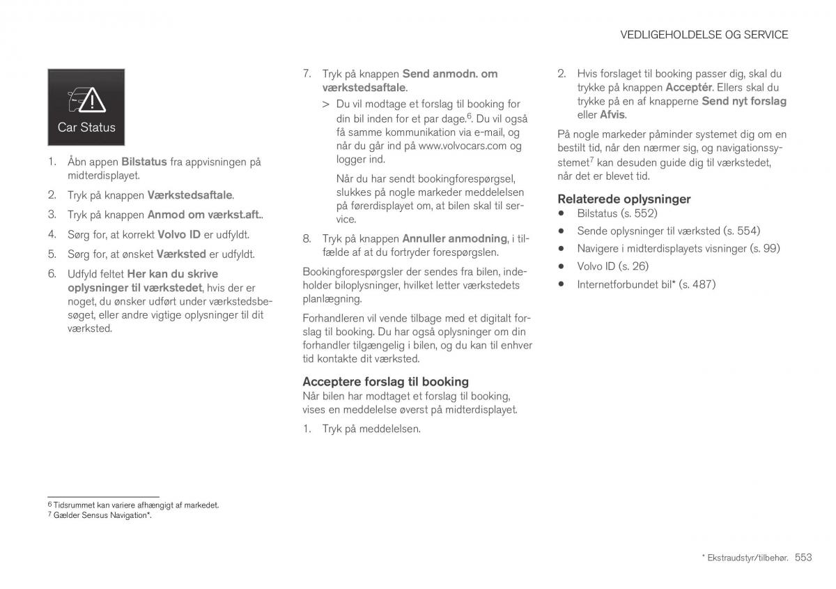 Volvo XC40 Bilens instruktionsbog / page 555