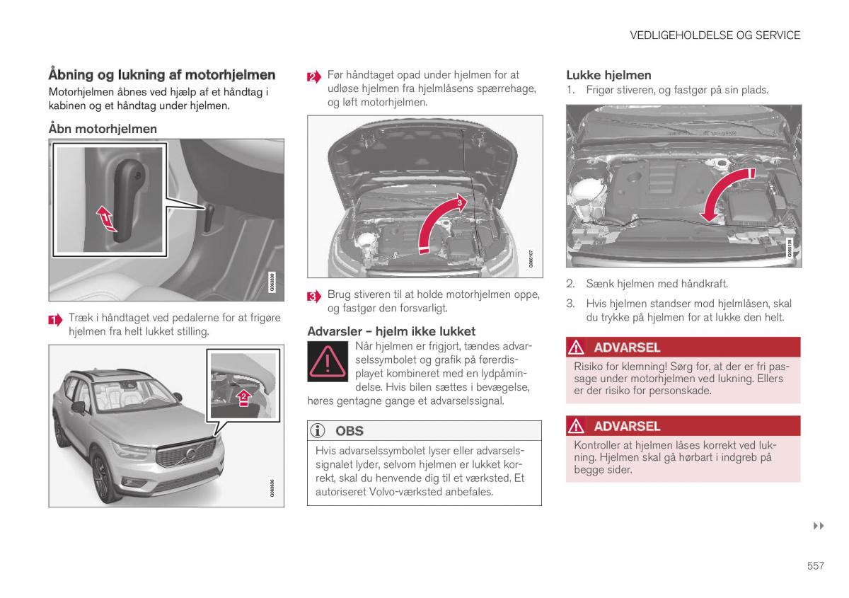 Volvo XC40 Bilens instruktionsbog / page 559