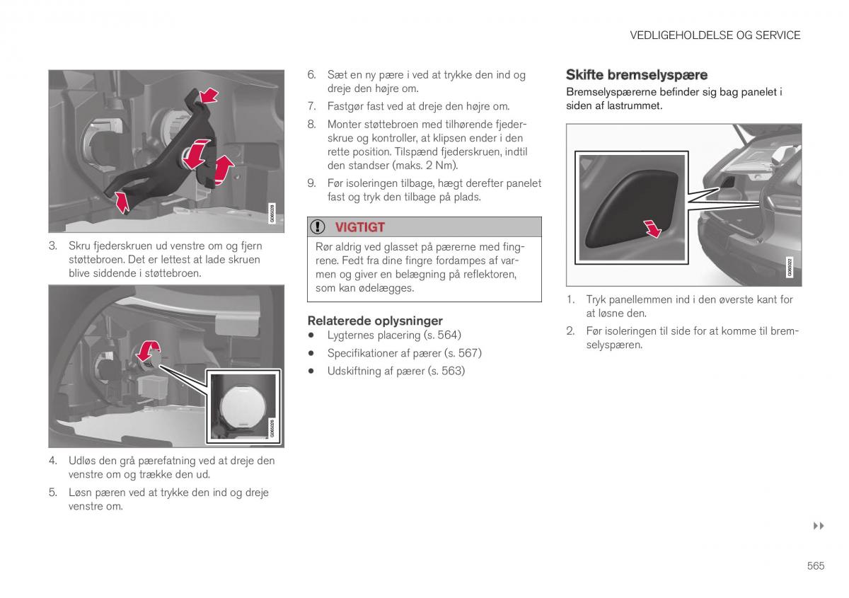 Volvo XC40 Bilens instruktionsbog / page 567