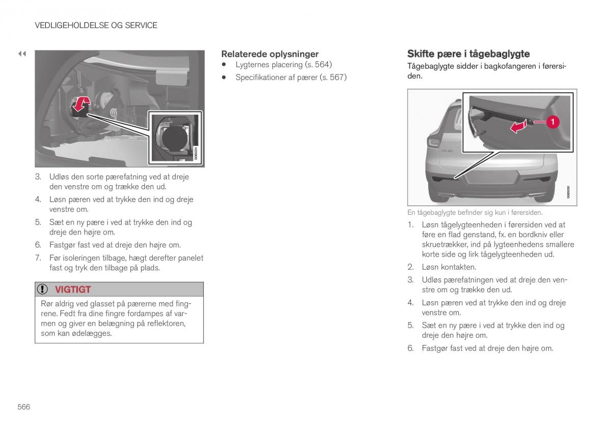 Volvo XC40 Bilens instruktionsbog / page 568