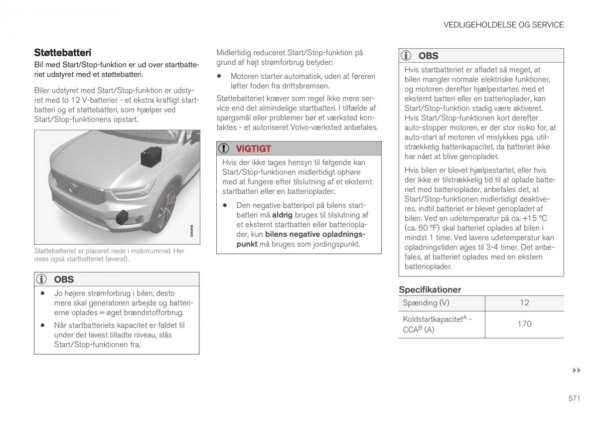 Volvo XC40 Bilens instruktionsbog / page 573