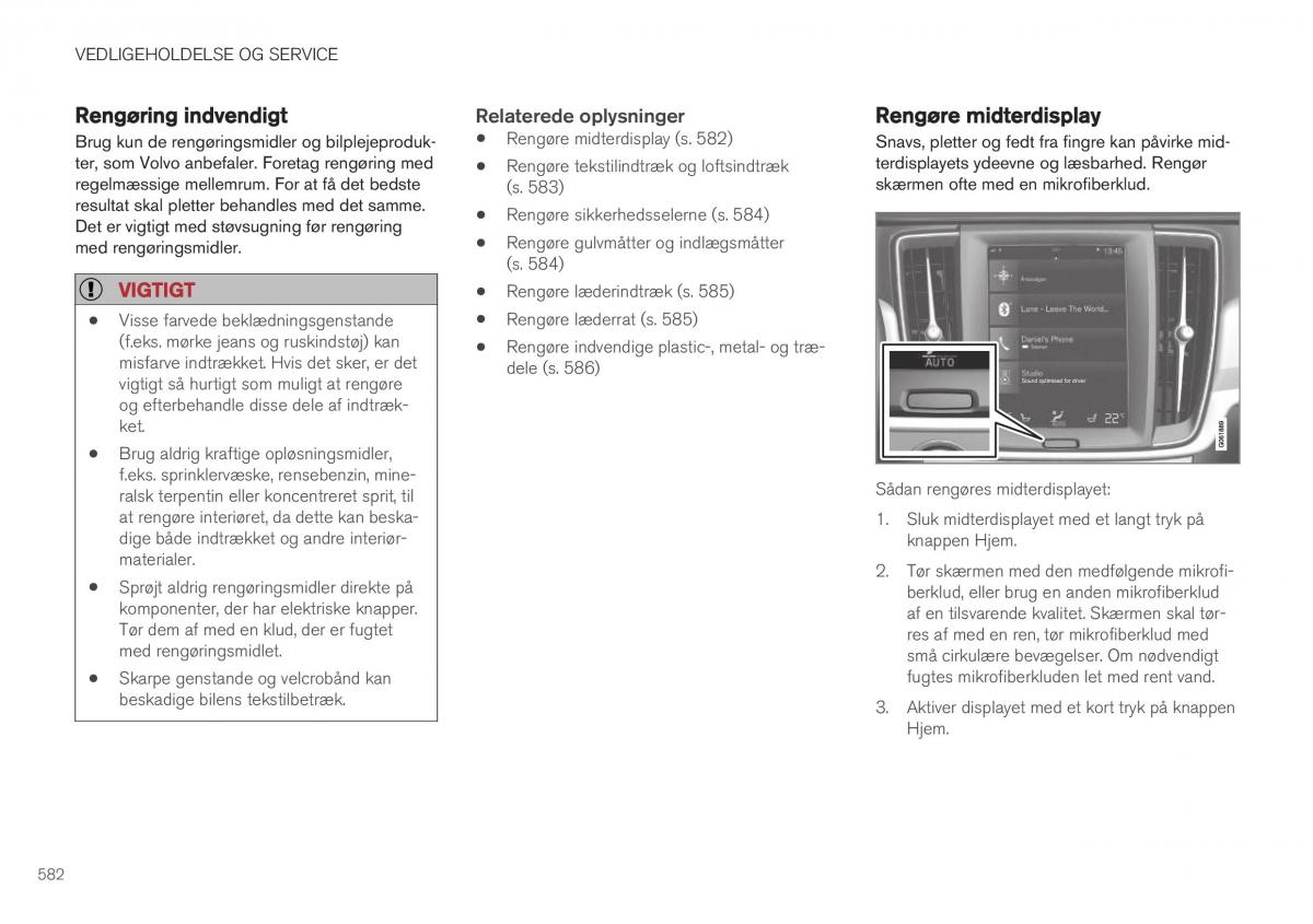 Volvo XC40 Bilens instruktionsbog / page 584