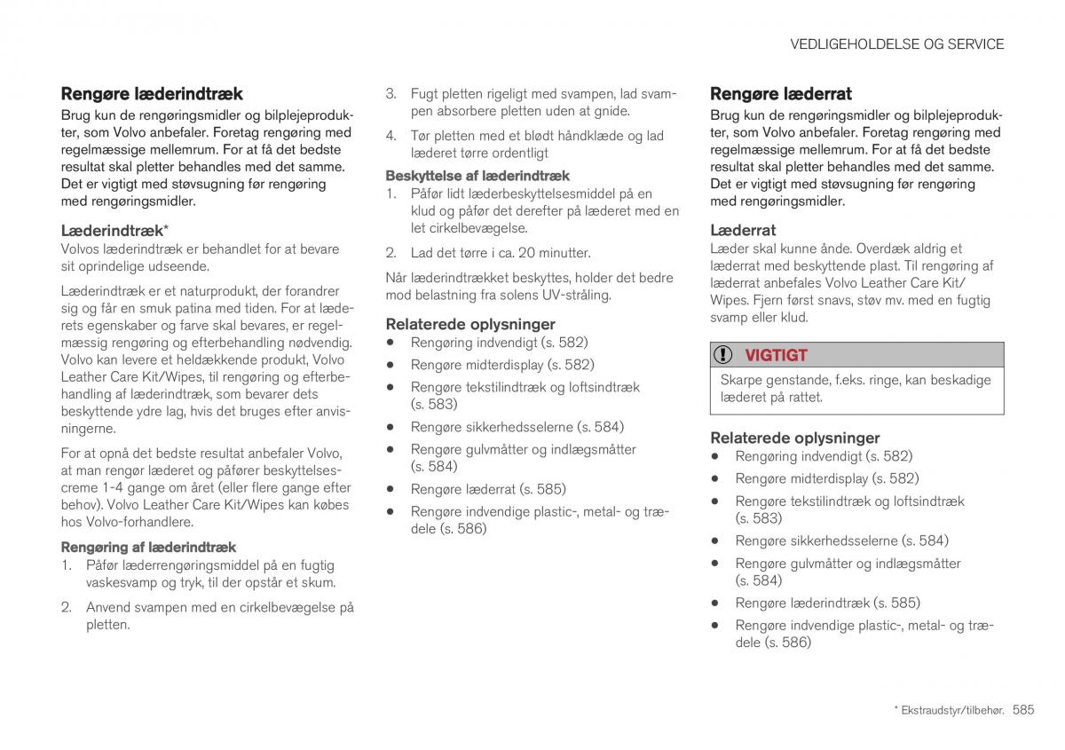 Volvo XC40 Bilens instruktionsbog / page 587