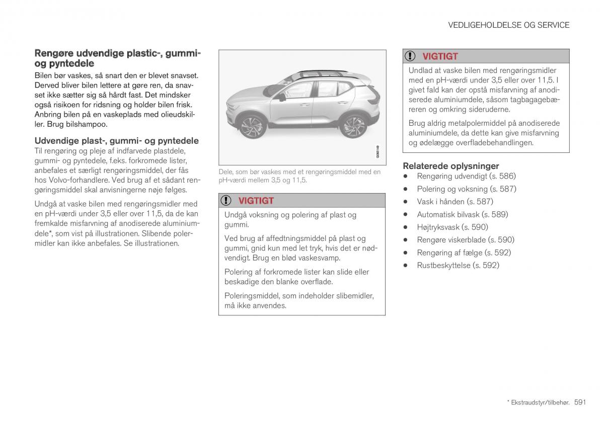 Volvo XC40 Bilens instruktionsbog / page 593