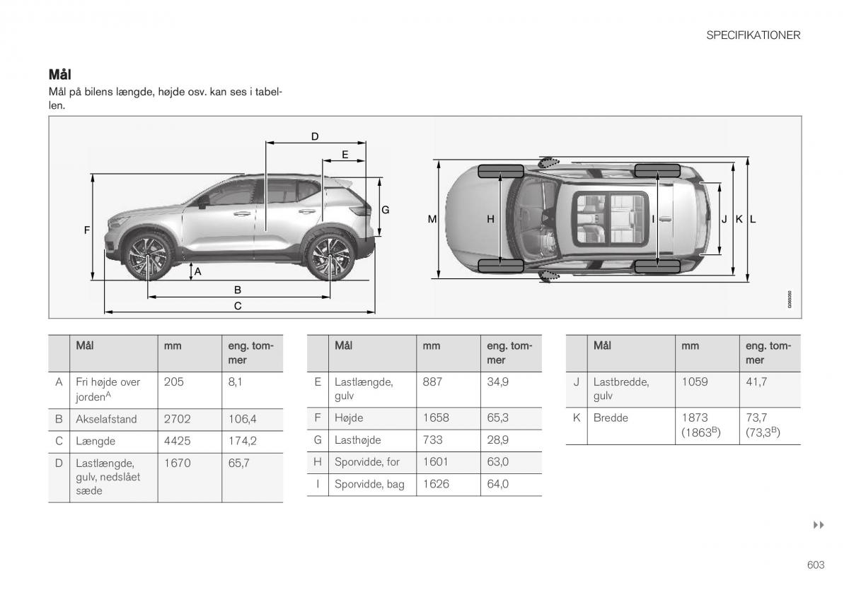 Volvo XC40 Bilens instruktionsbog / page 605