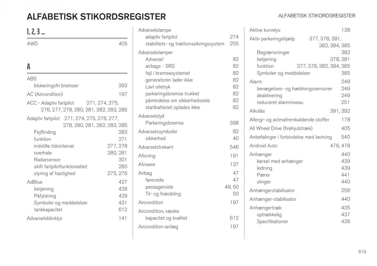 Volvo XC40 Bilens instruktionsbog / page 621