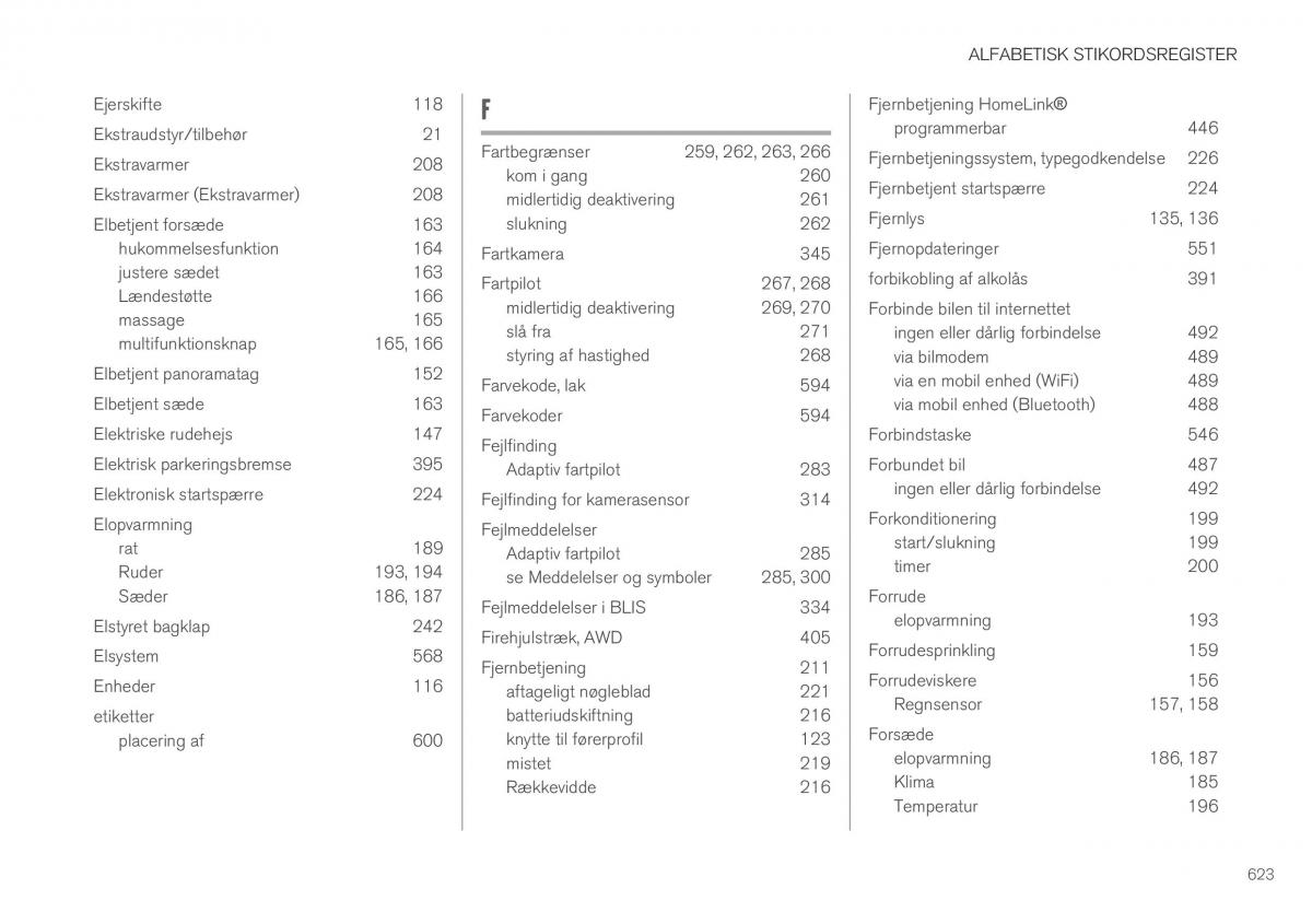 Volvo XC40 Bilens instruktionsbog / page 625