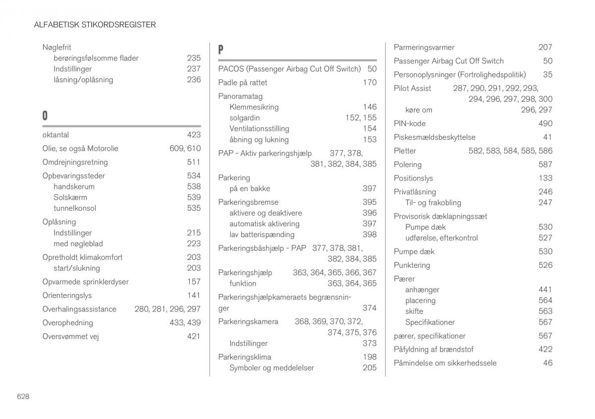 Volvo XC40 Bilens instruktionsbog / page 630