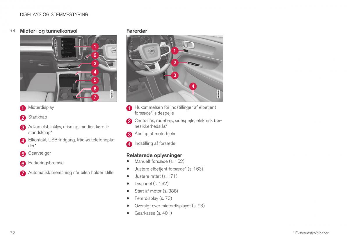 Volvo XC40 Bilens instruktionsbog / page 74