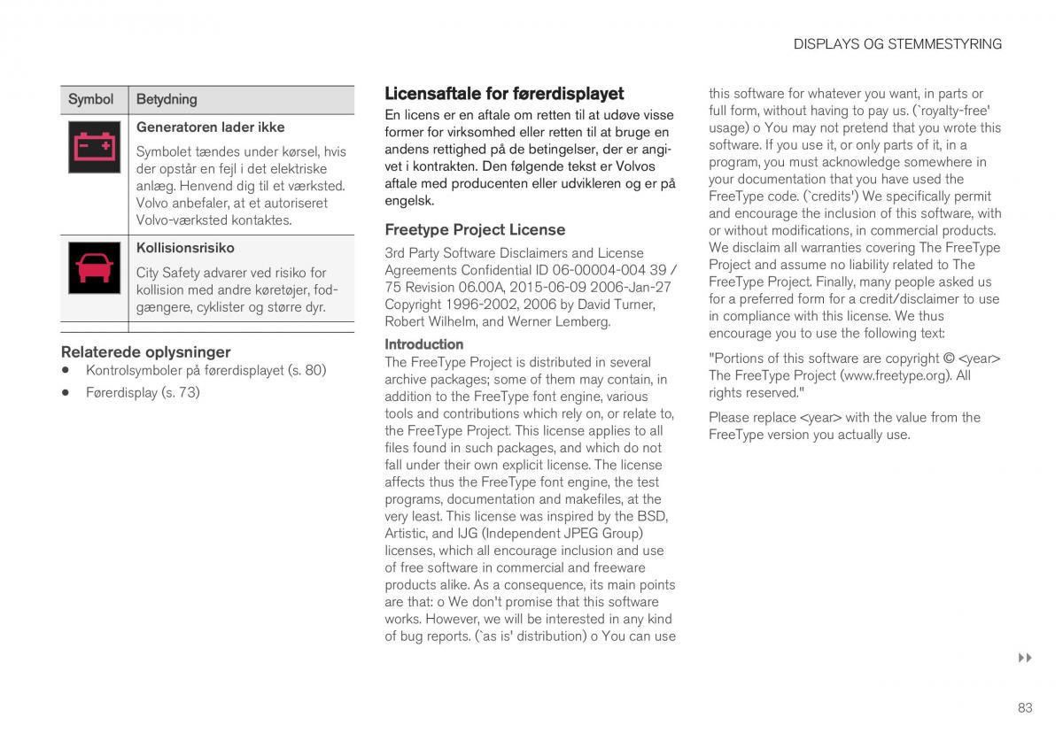 Volvo XC40 Bilens instruktionsbog / page 85