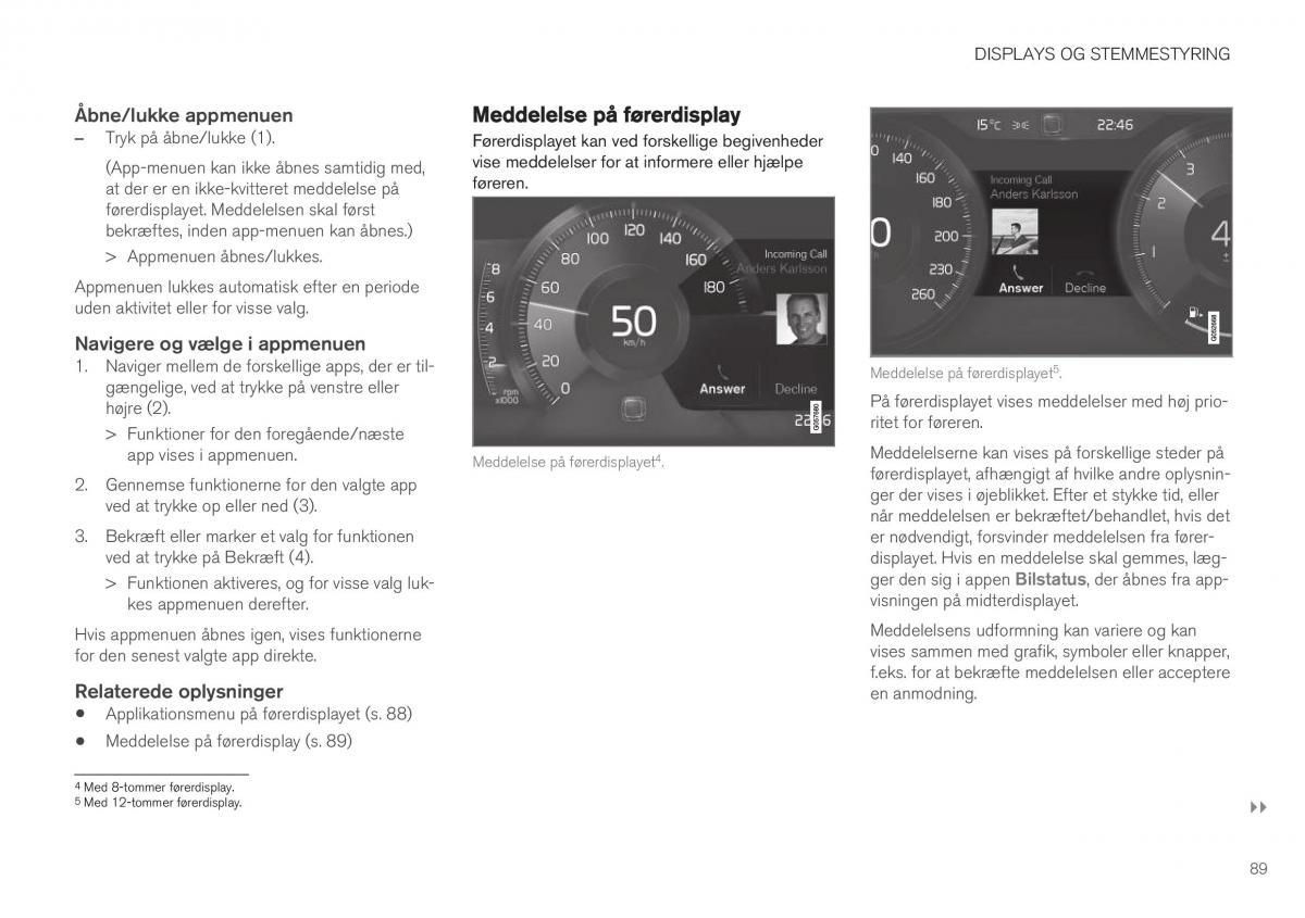 Volvo XC40 Bilens instruktionsbog / page 91