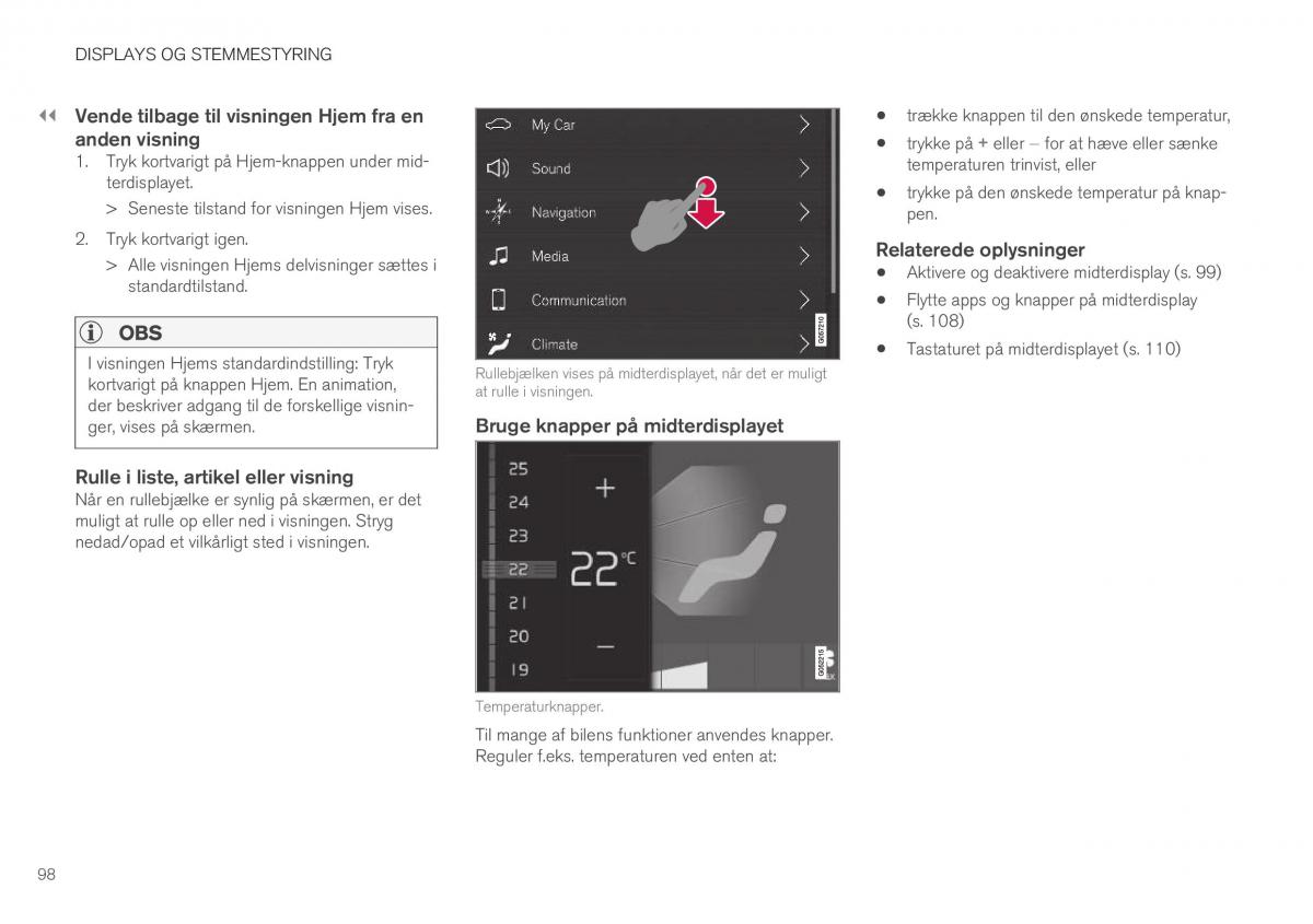 Volvo XC40 Bilens instruktionsbog / page 100