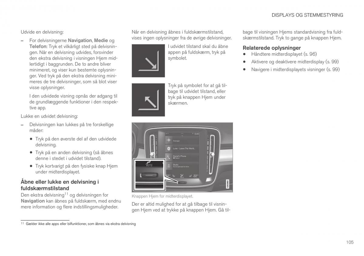 Volvo XC40 Bilens instruktionsbog / page 107