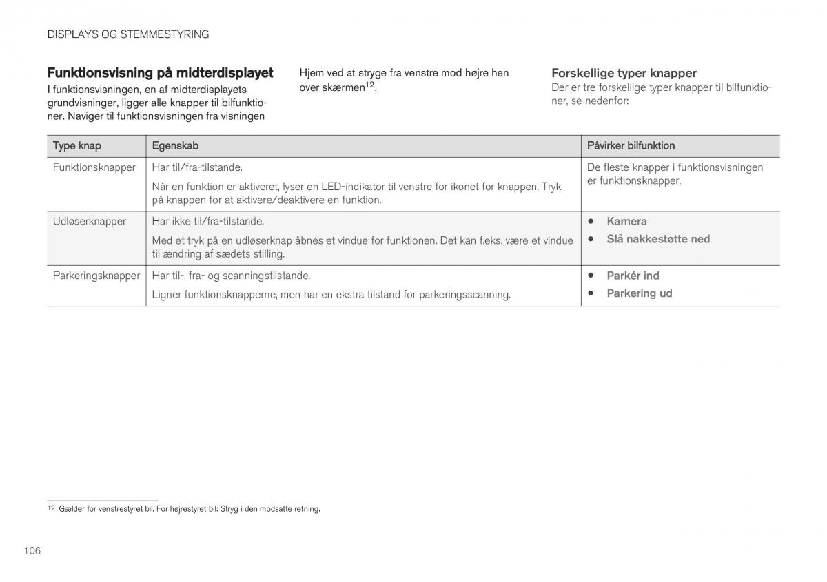 Volvo XC40 Bilens instruktionsbog / page 108