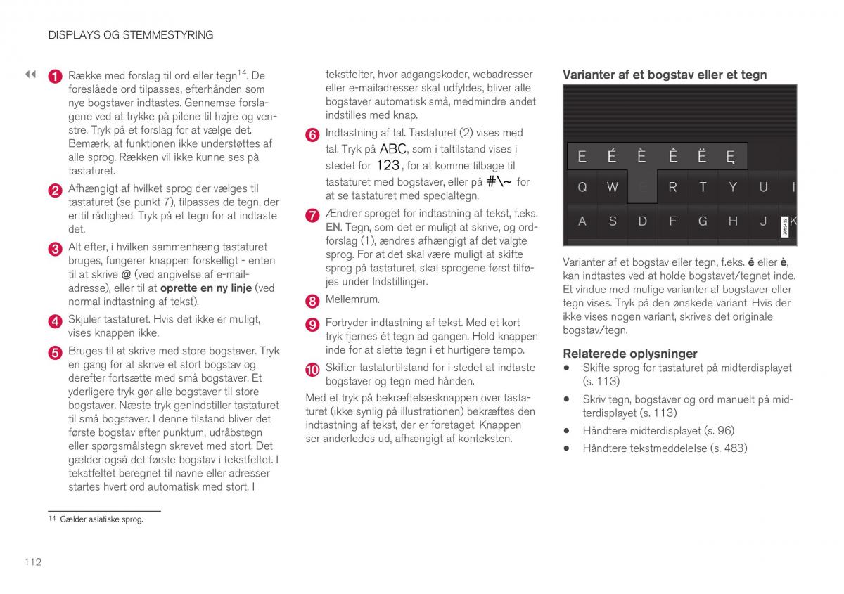 Volvo XC40 Bilens instruktionsbog / page 114