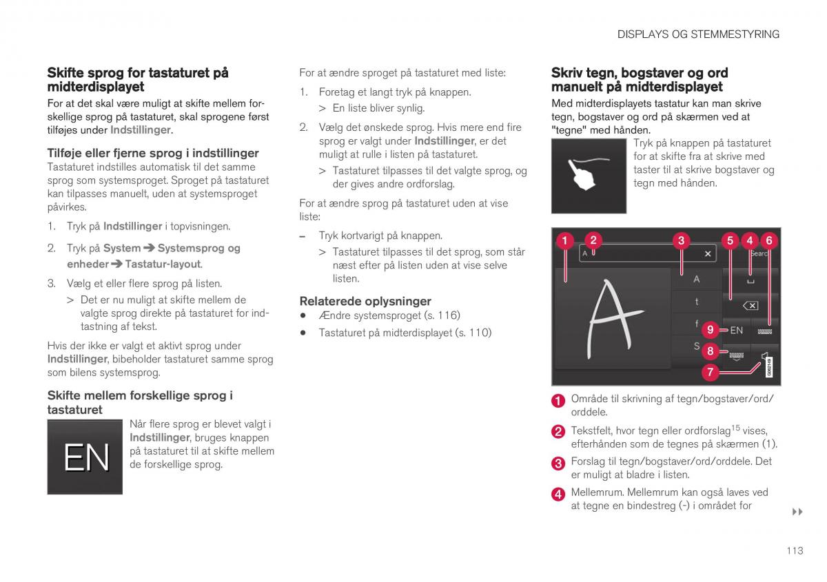 Volvo XC40 Bilens instruktionsbog / page 115