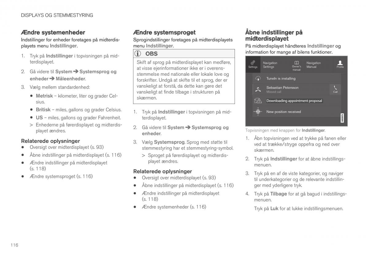 Volvo XC40 Bilens instruktionsbog / page 118