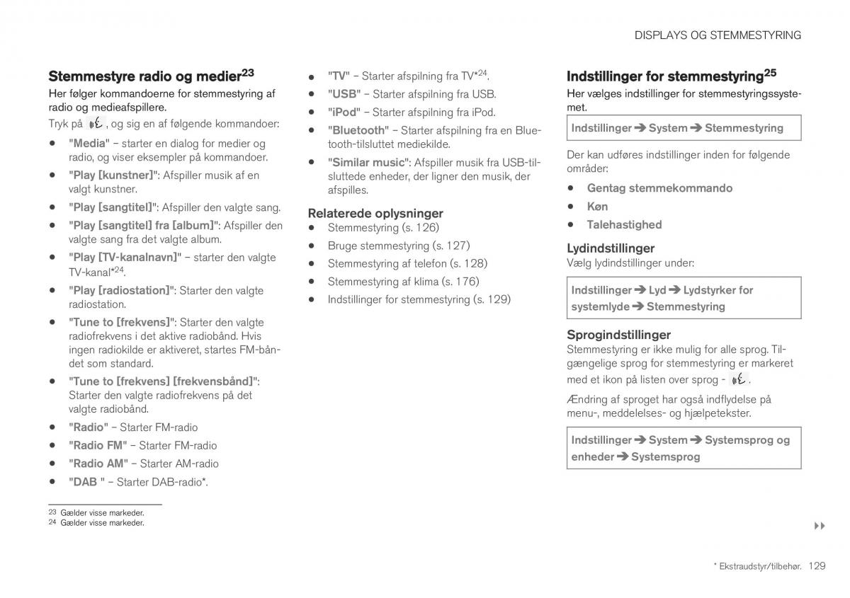 Volvo XC40 Bilens instruktionsbog / page 131