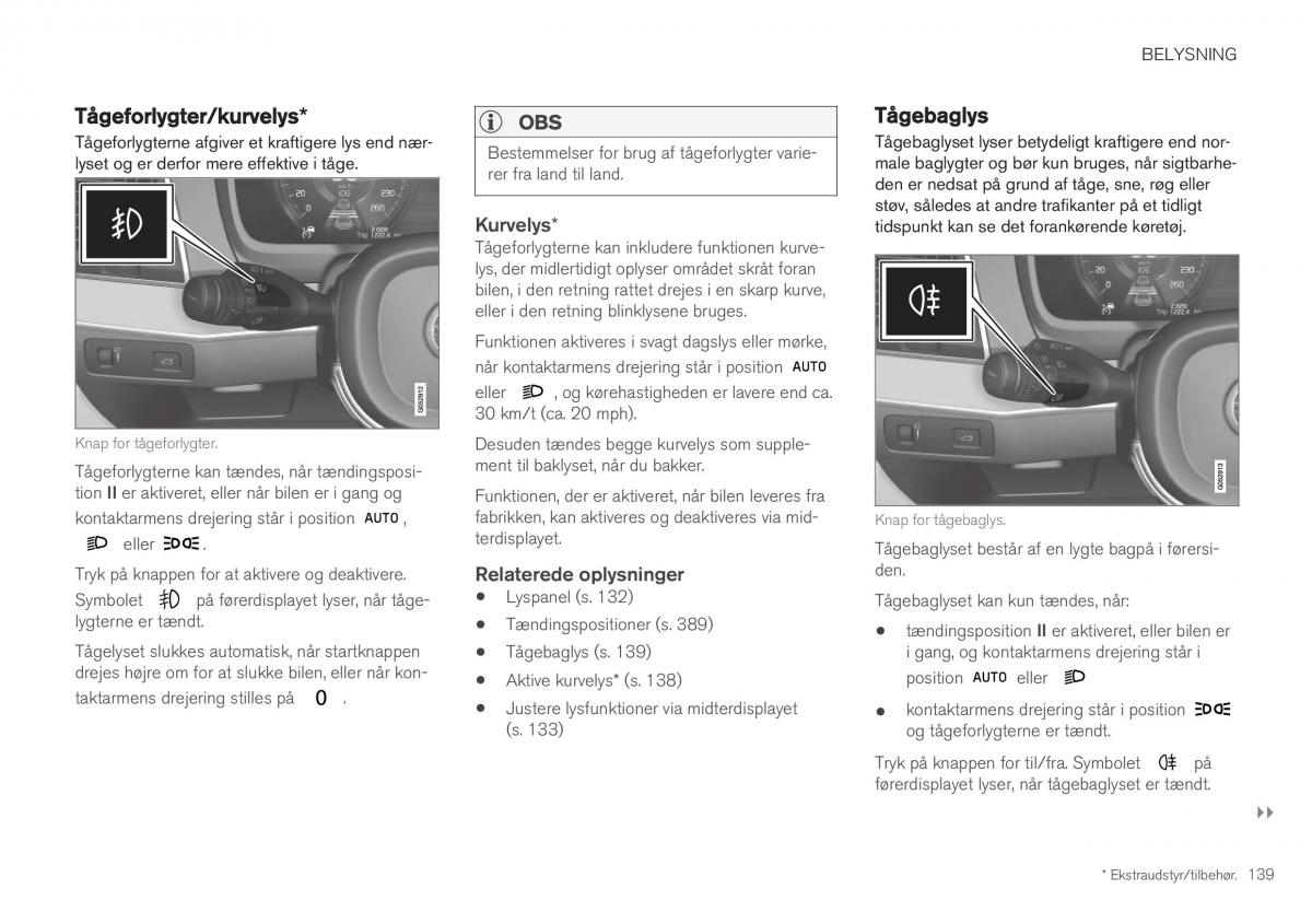 Volvo XC40 Bilens instruktionsbog / page 141