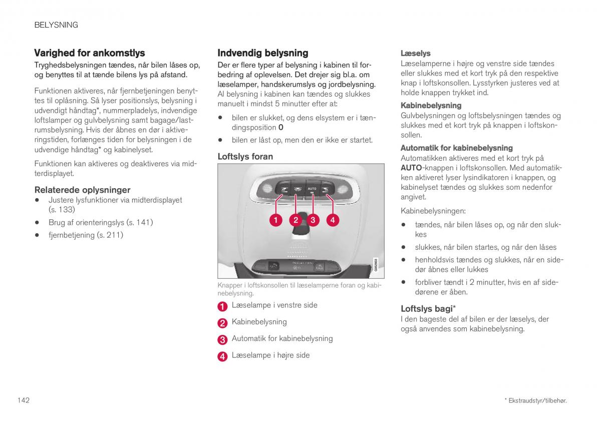 Volvo XC40 Bilens instruktionsbog / page 144