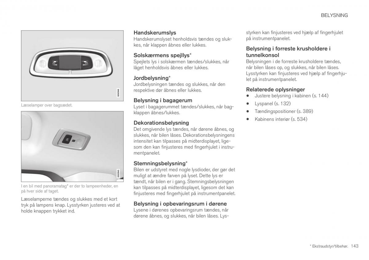 Volvo XC40 Bilens instruktionsbog / page 145