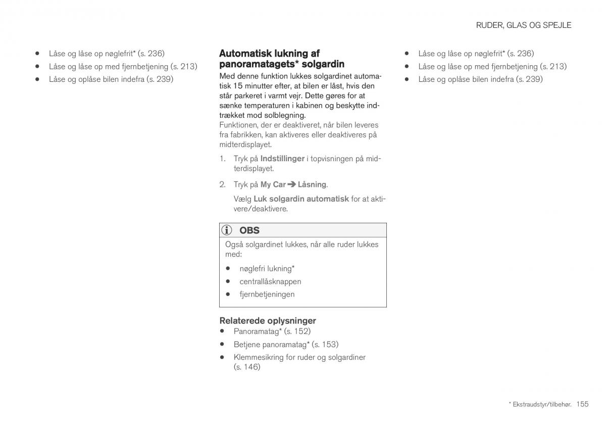 Volvo XC40 Bilens instruktionsbog / page 157